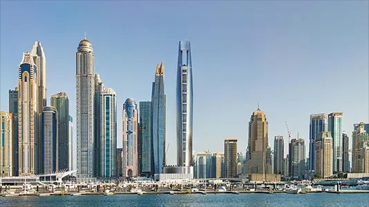 Impressie van CIEL Tower Dubai Marina, woningen van The First Group in Dubai Marina, Dubai