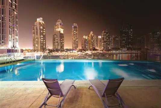 Impressie van Cayan Tower, woningen van Cayan Group in Dubai Marina, Dubai