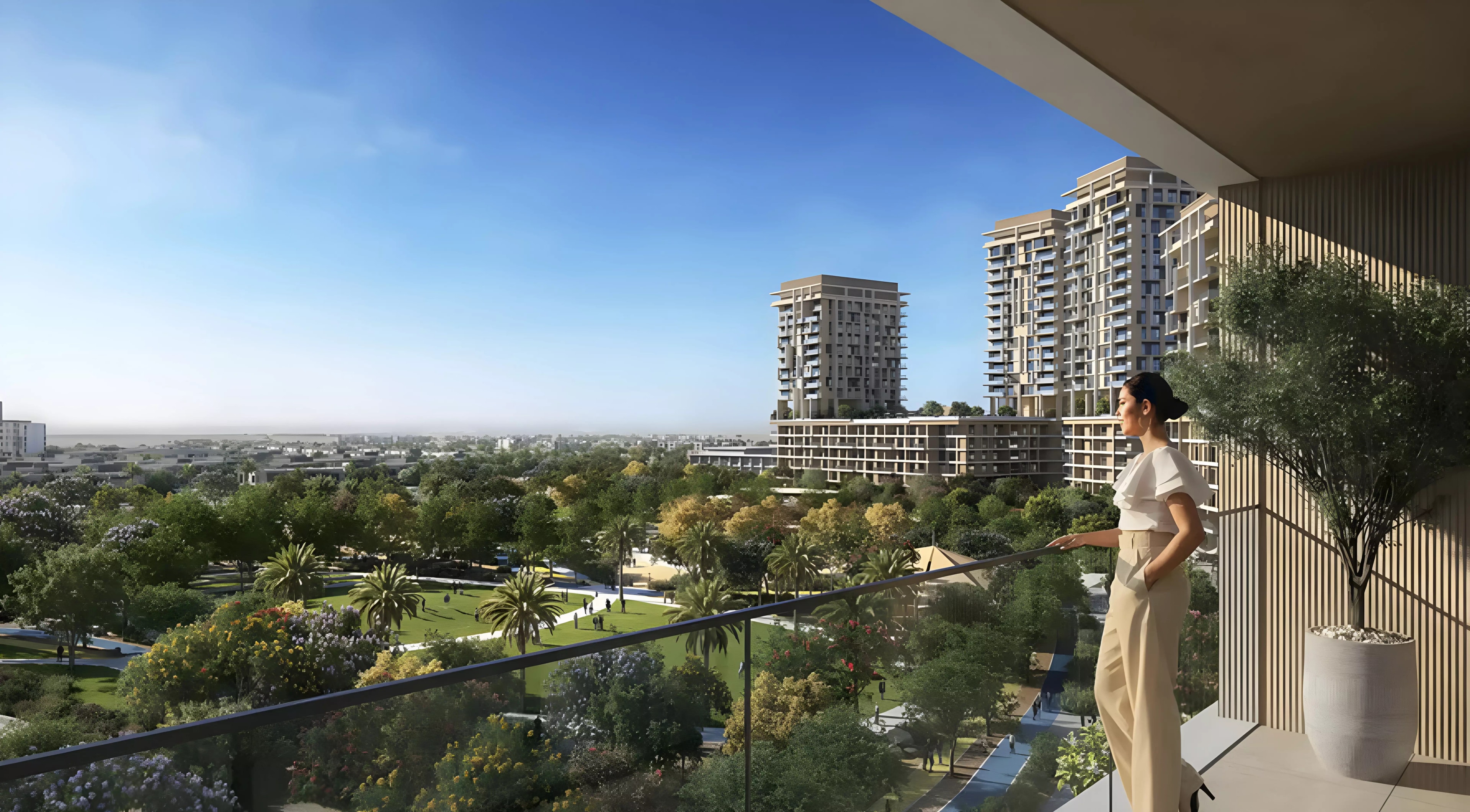 Impressie van Boulevard Park, woningen van Wasl Properties in Wasl Gate, Dubai