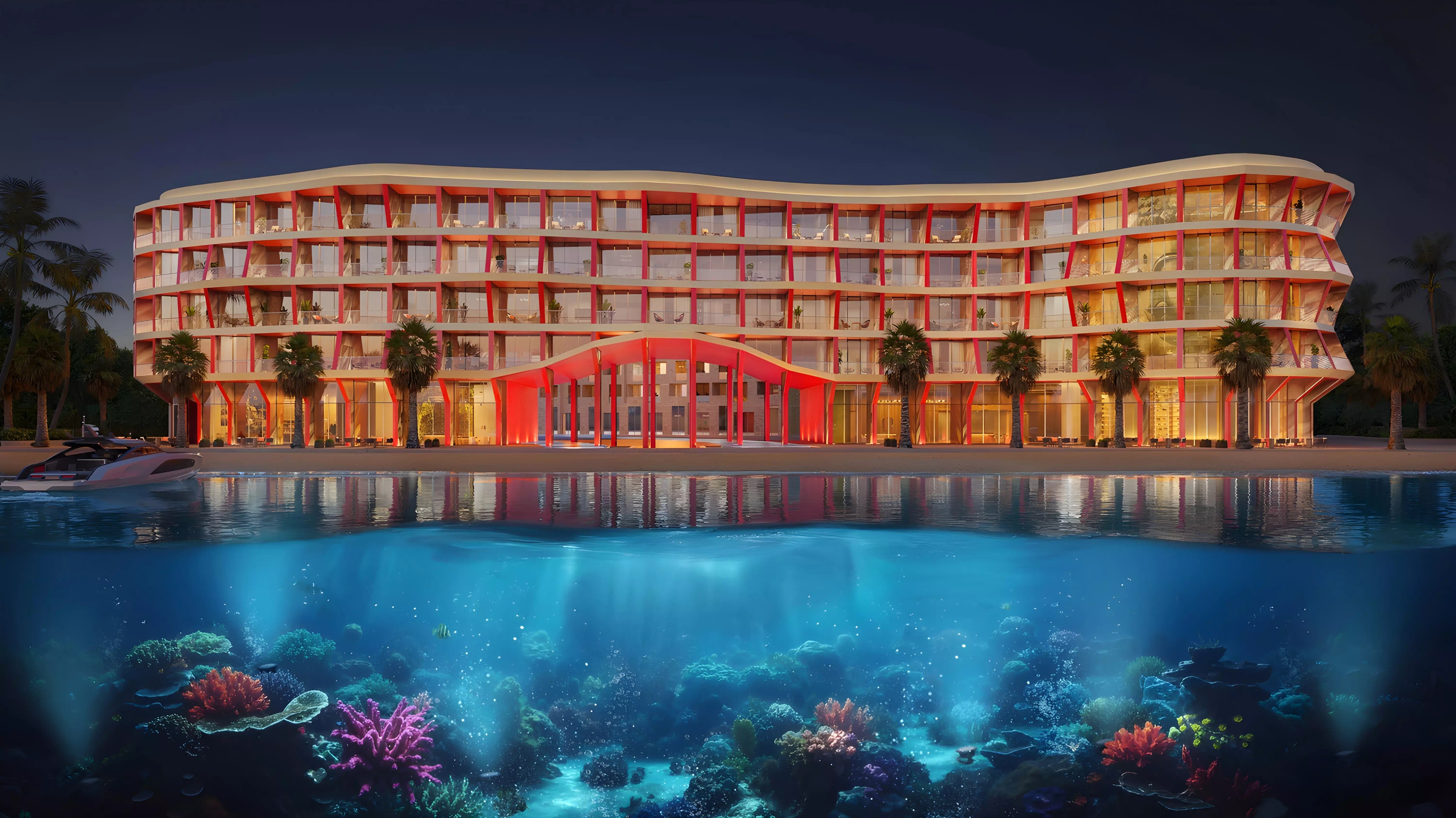 Impressie van Buddha Bar Hotel and Floating Residences, woningen van Buddha Bar Real Estate Development in The World Islands, Dubai