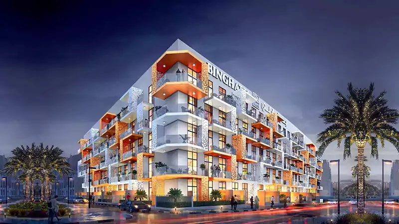 Impressie van Binghatti Mirage, appartementen van Binghatti Developers in Jumeirah Village Circle, Dubai