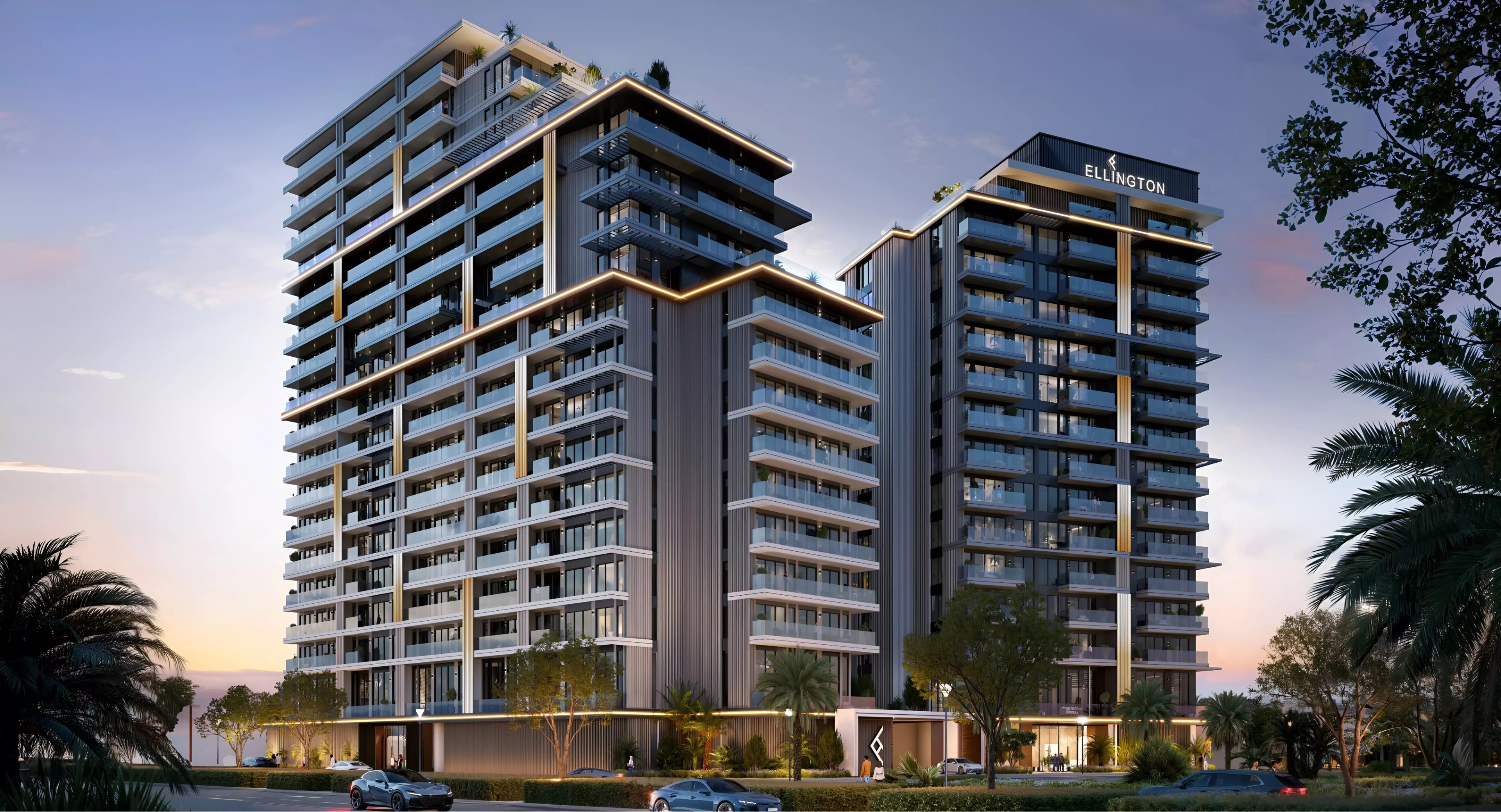 Impressie van The Hillgate, woningen van Ellington in Dubai Silicon Oasis, Dubai