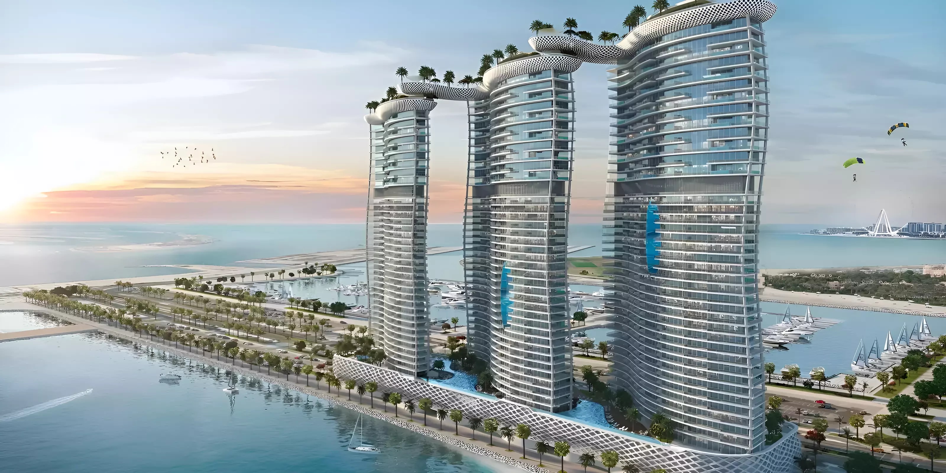 Impressie van Skycrest Collection, woningen van Damac Properties in Dubai Harbour, Dubai