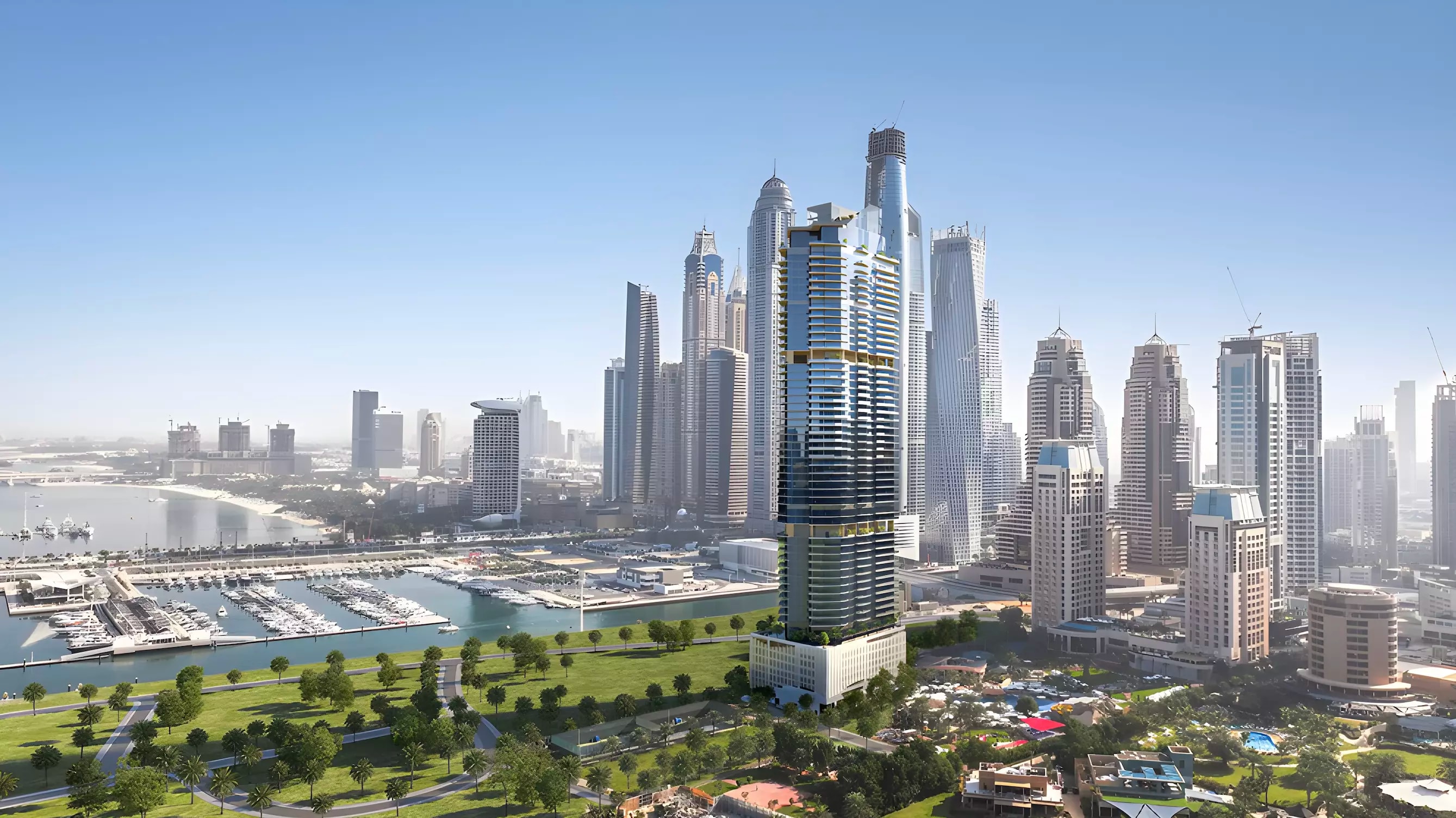 Impressie van The Residences Al Habtoor Grand, woningen van Al Habtoor Group in Dubai Marina, Dubai