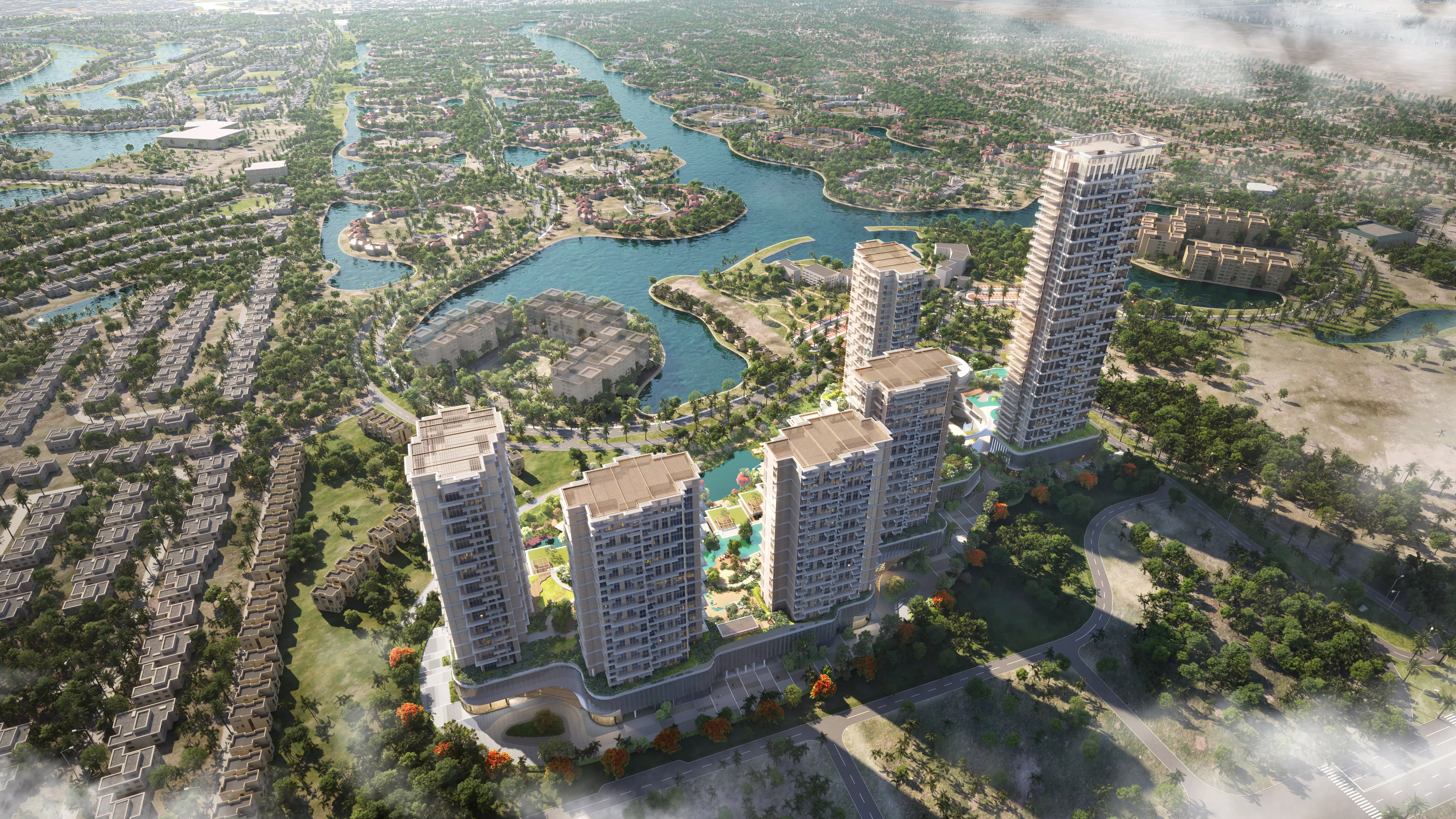 Impressie van The West Residence at Serenia District, appartementen van Palma Development in Jumeirah Islands, Dubai