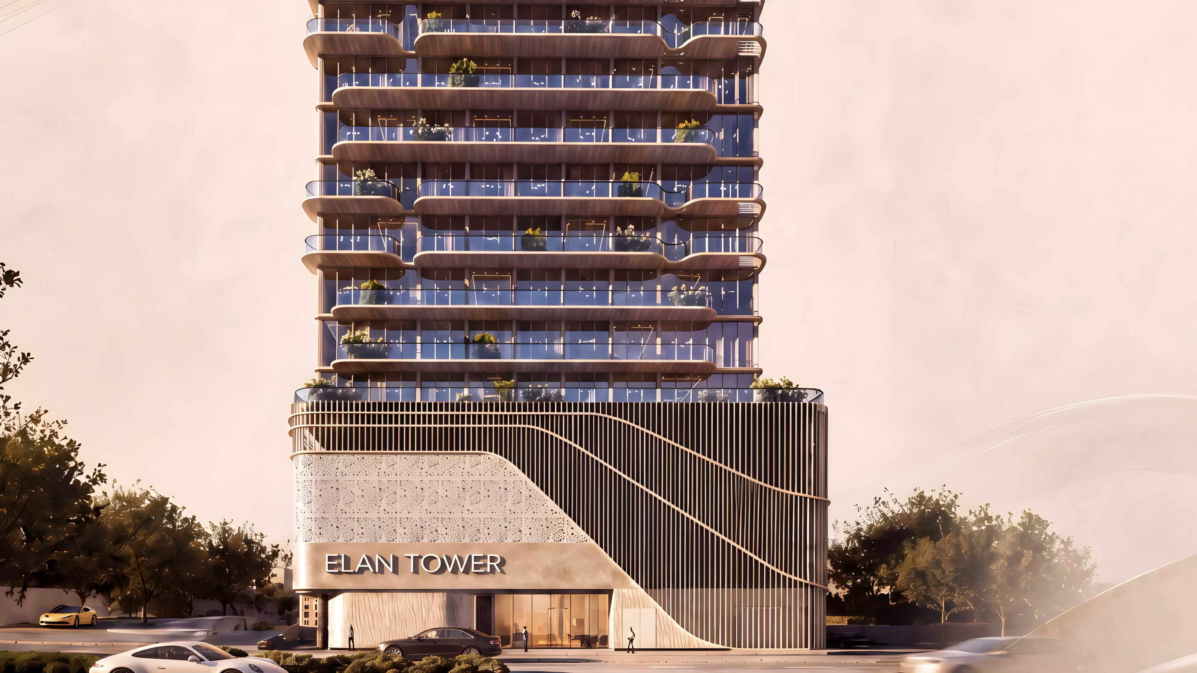 Impressie van Elan Tower, appartementen van Alfulaiti Development in Dubai Land, Dubai