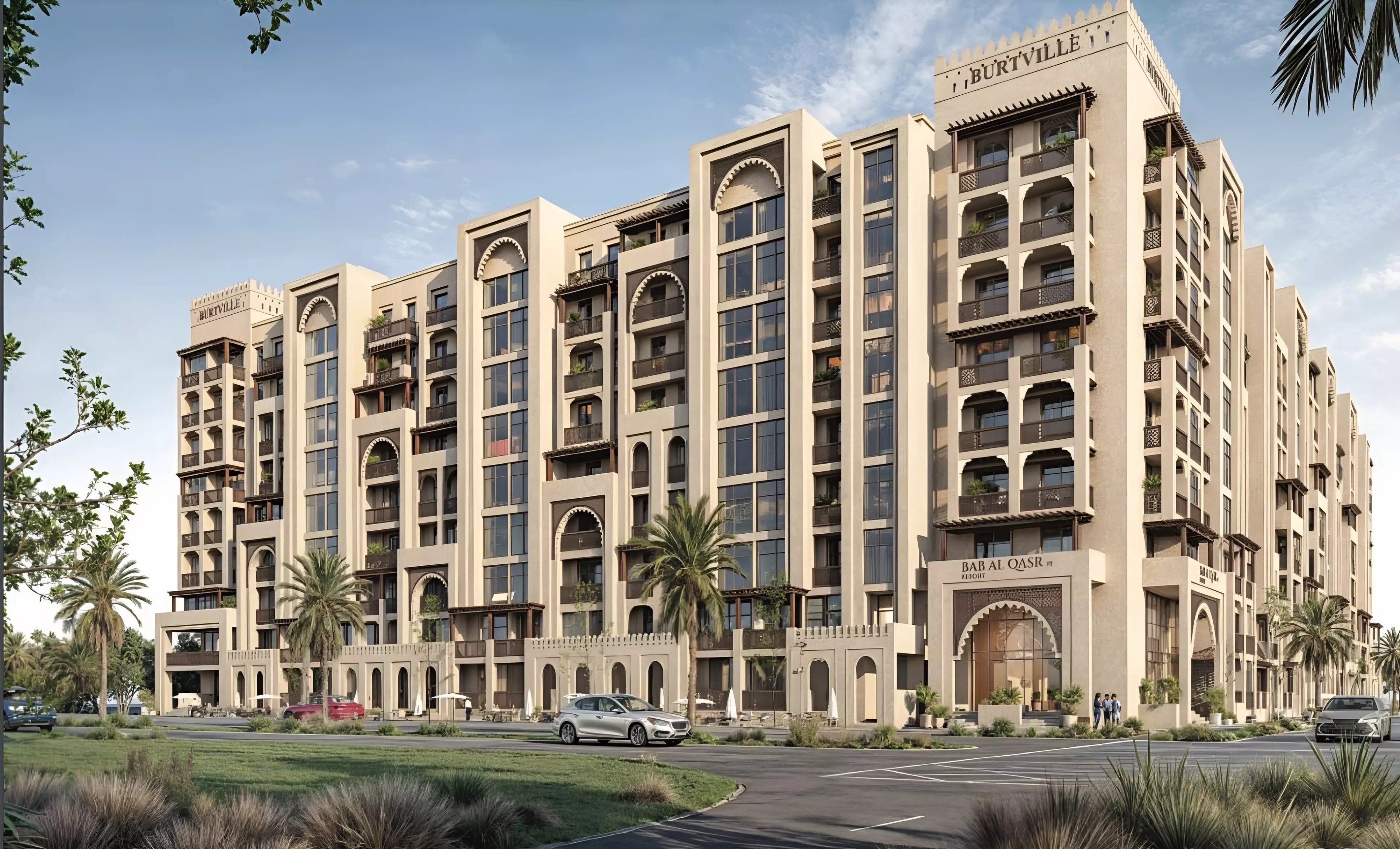 Impressie van Bab Al Qasr Resort Residence, appartementen van Burtville in Masdar City, Abu Dhabi
