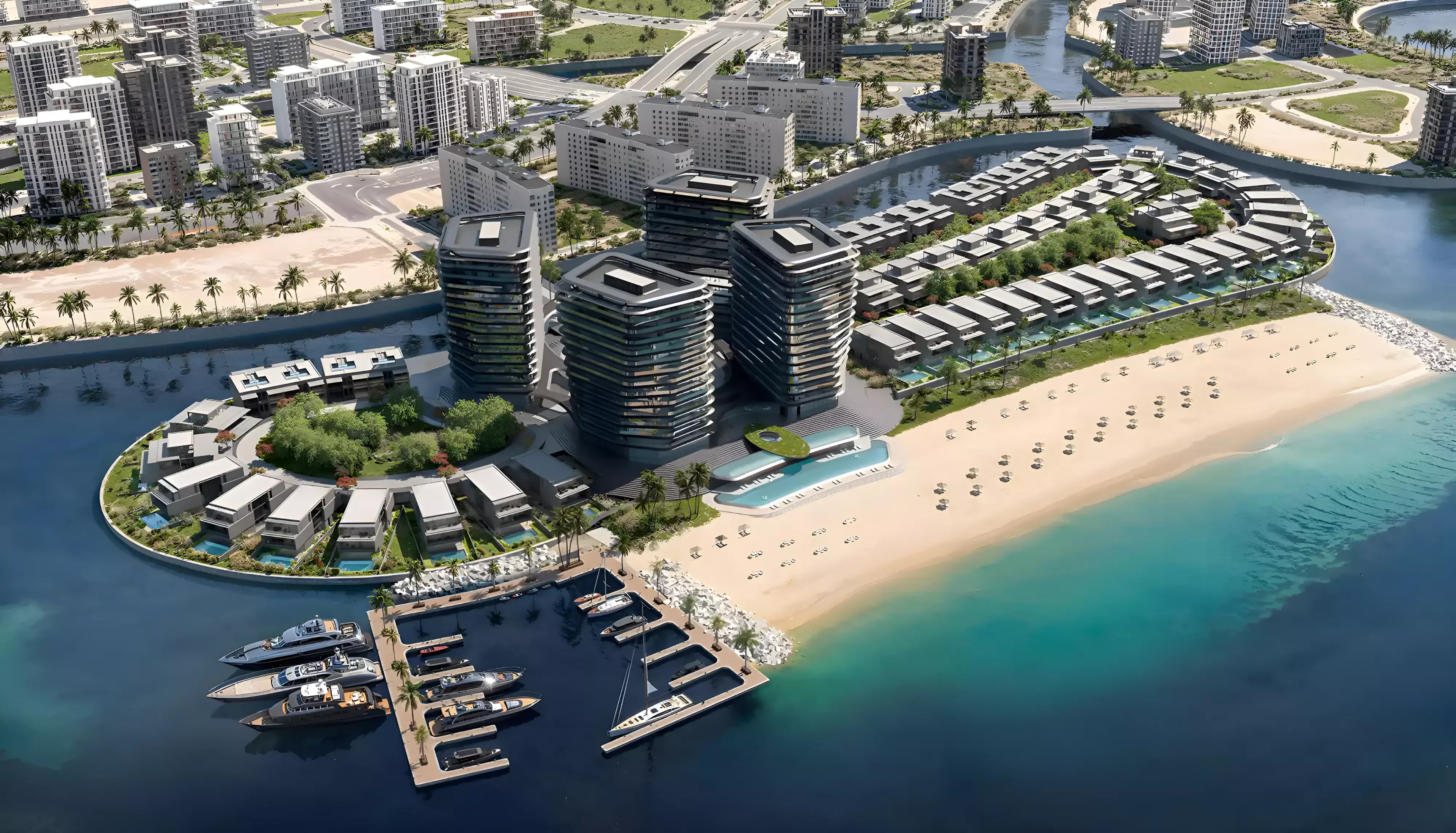 Impressie van Brabus Island, woningen van Cosmo Developments in Al Raha Beach, Abu Dhabi