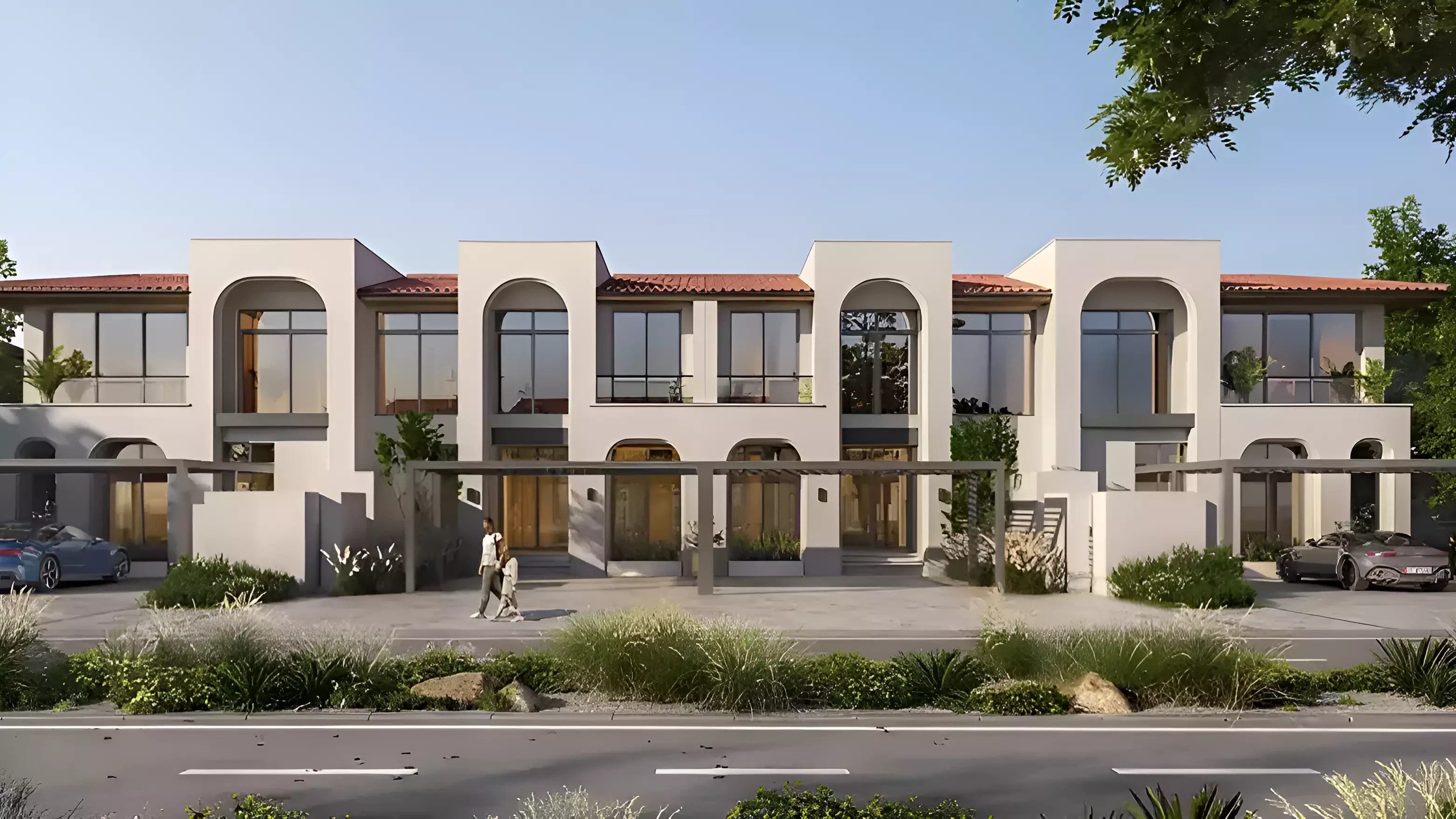 Impressie van Nawayef Village, woningen van Modon Properties in Al Hudayriat Island, Abu Dhabi