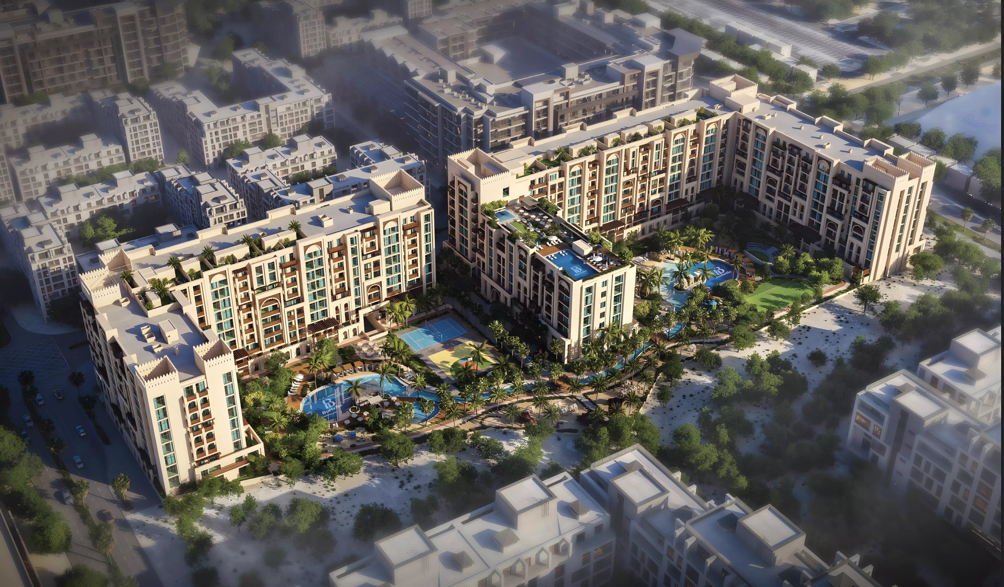 Impressie van Bab Al Qasr Resort Residence 18, appartementen van Burtville in Masdar City, Abu Dhabi