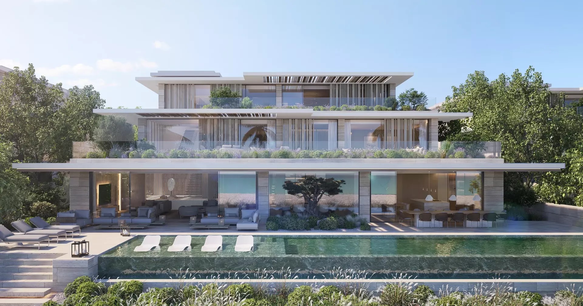 Impressie van Yamm Beach Villas, villa's van Hudayriyat Development in Al Hudayriat Island, Abu Dhabi
