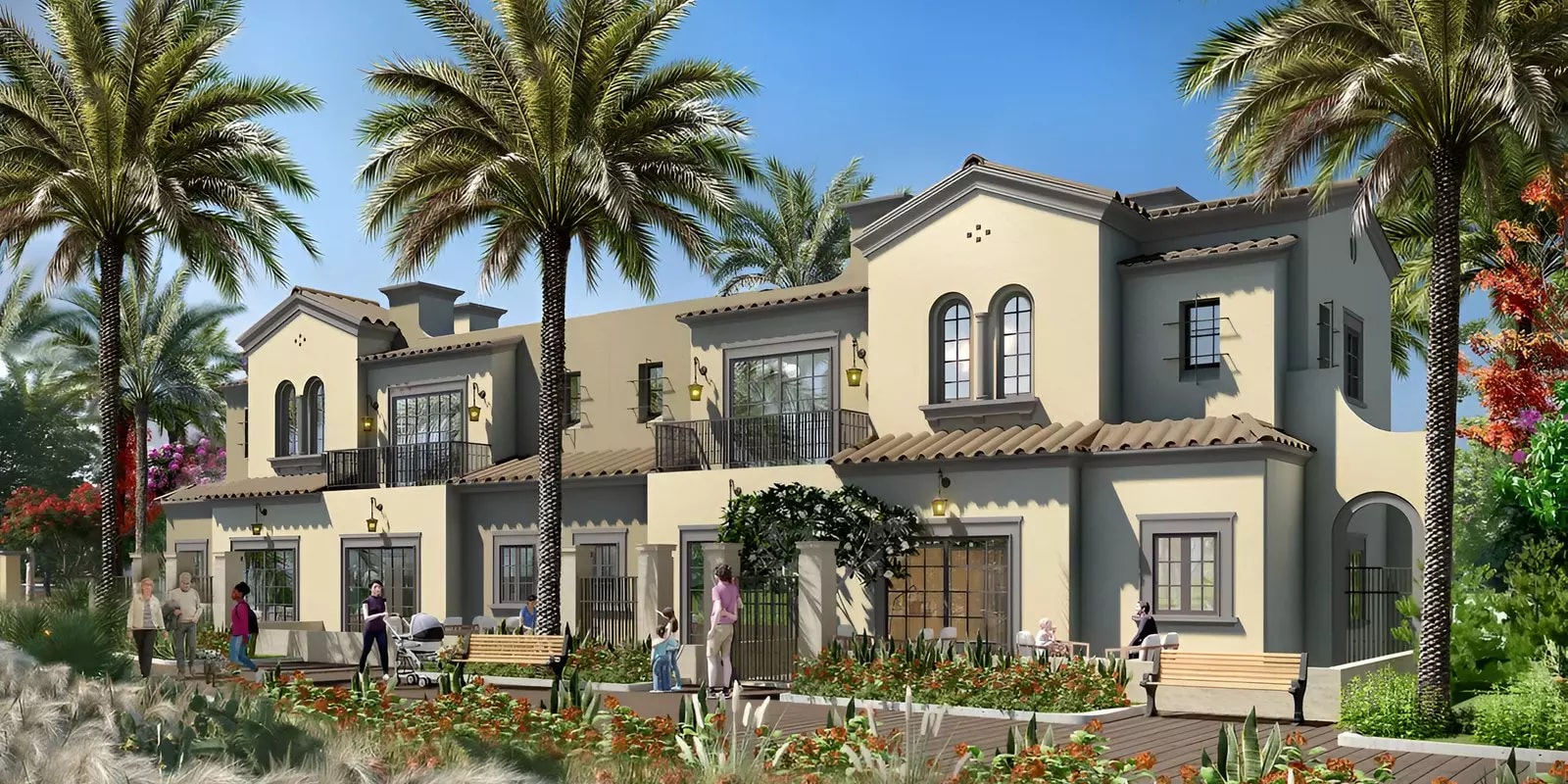 Impressie van Cordoba, woningen van Bloom Properties in Khalifa City, Abu Dhabi