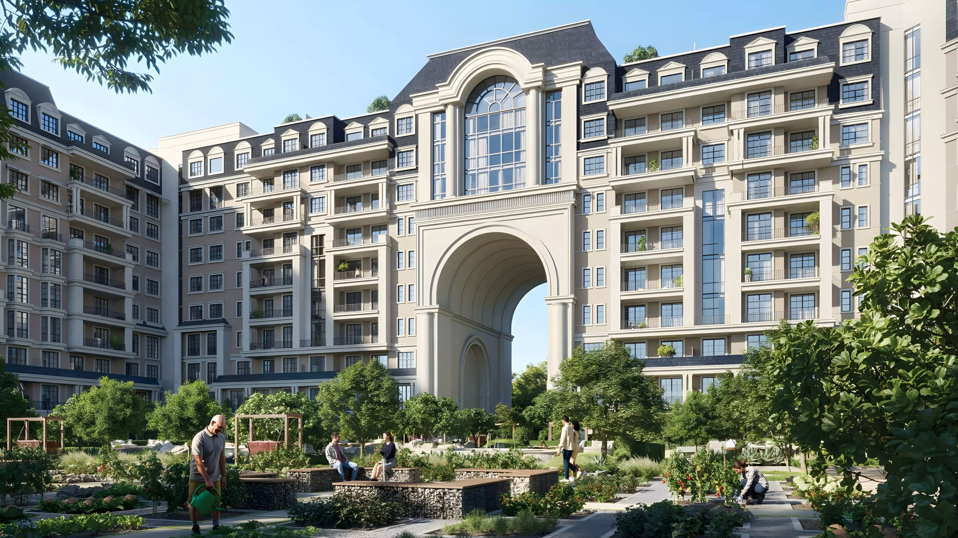Impressie van Bab Al Qasr Garden Residence 66, woningen van Burtville in Masdar City, Abu Dhabi