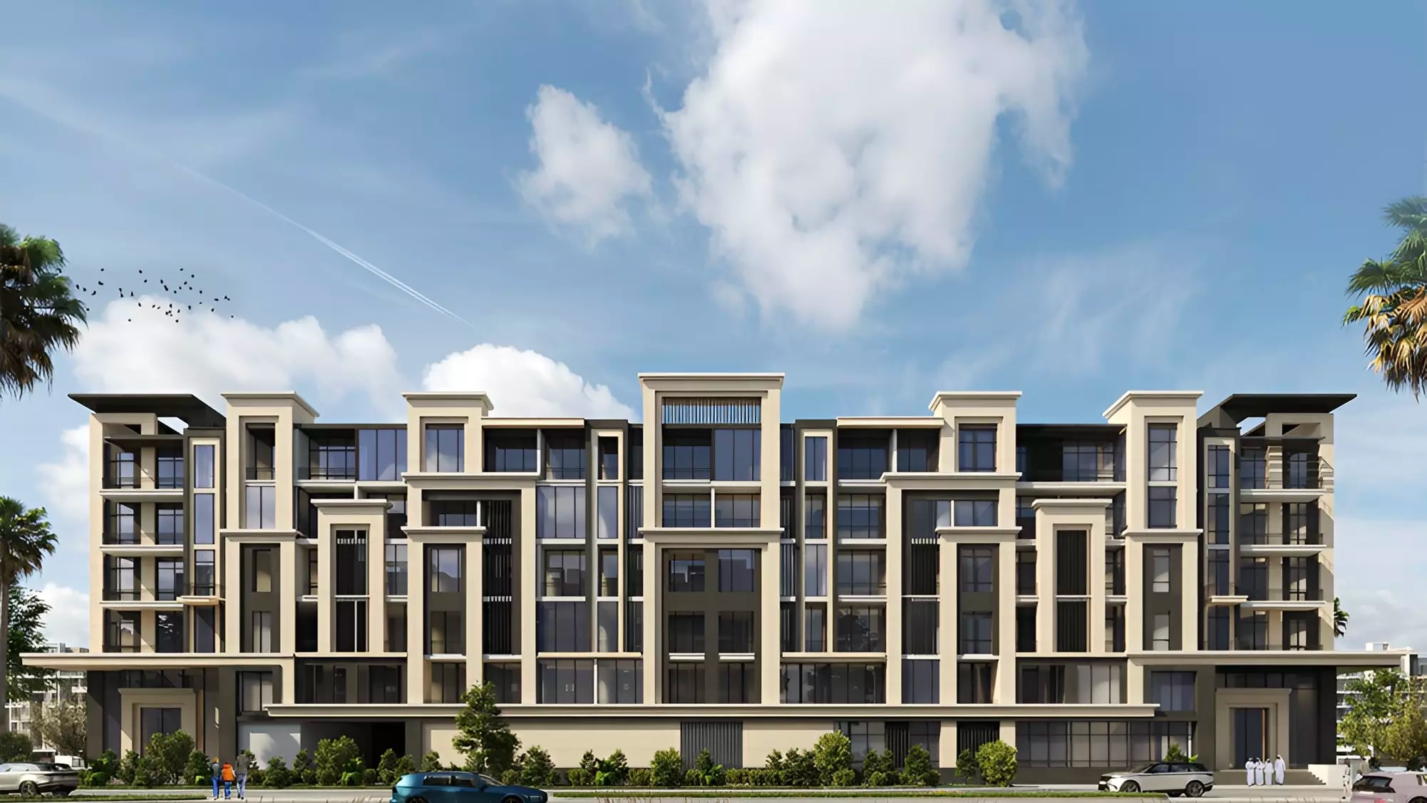 Impressie van Ville 11, woningen van Burtville in Masdar City, Abu Dhabi