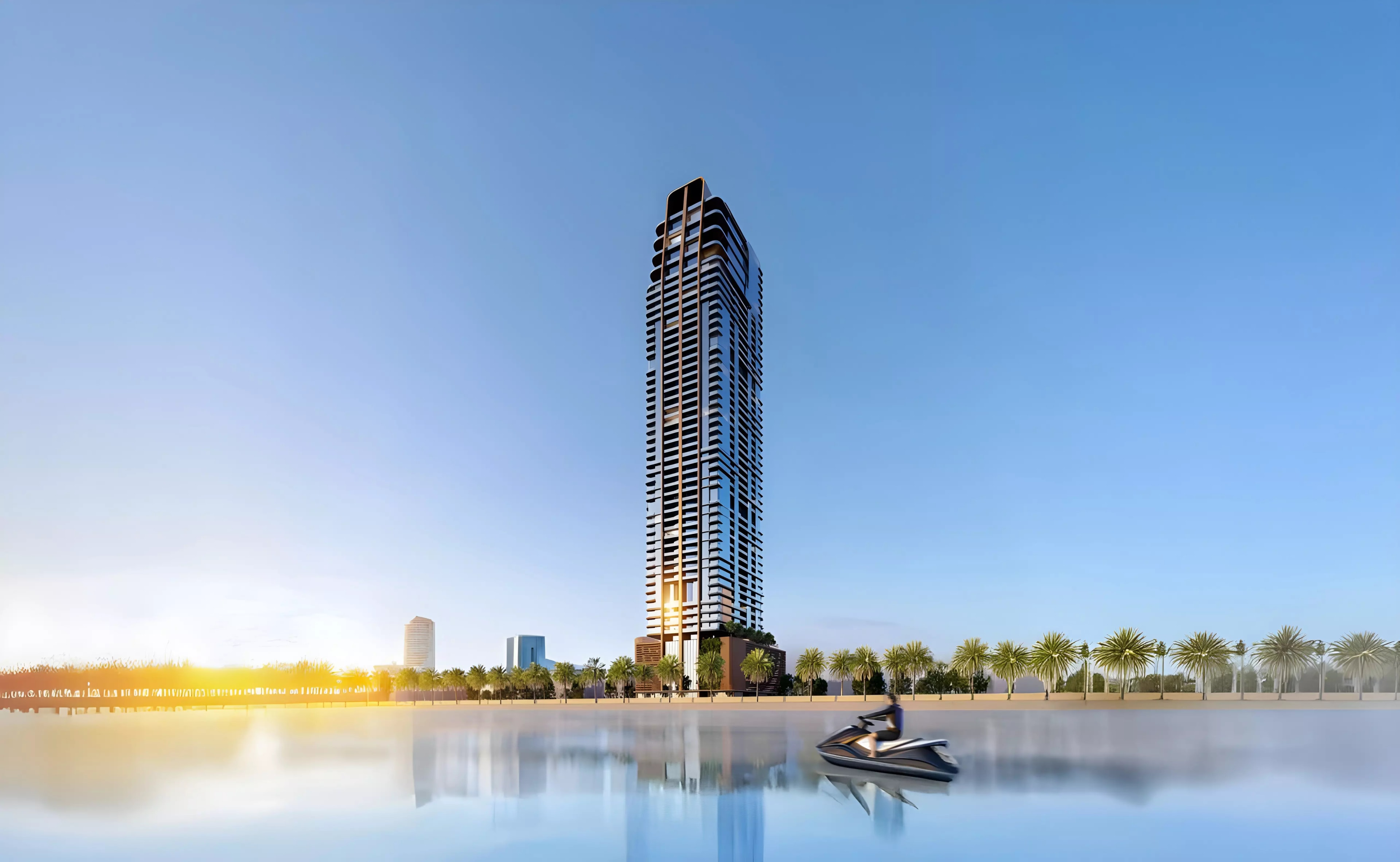 Impressie van Al Ghaf Tower, woningen van Tiger Group in Al Khan, Sharjah