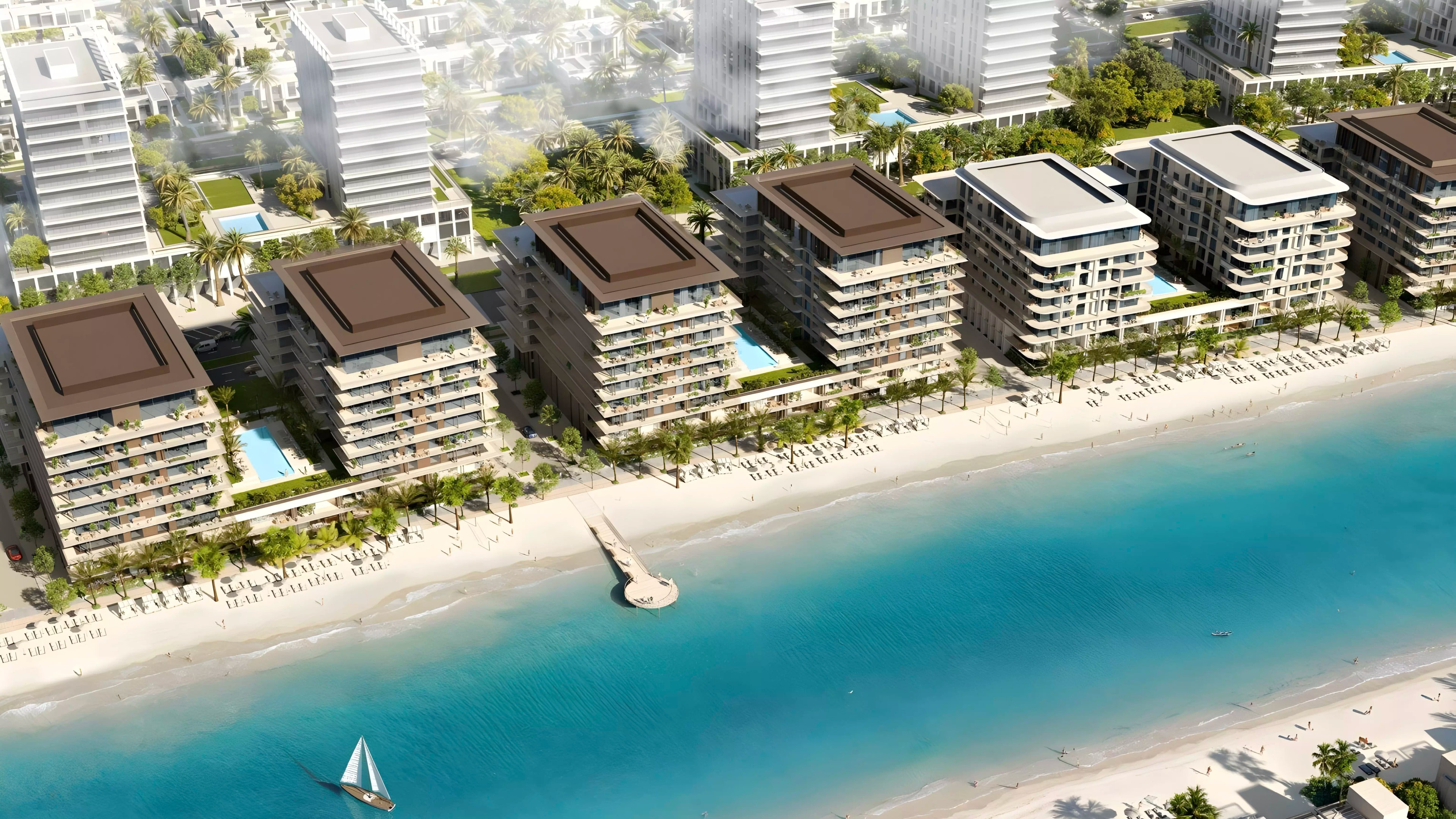 Impressie van Blue Beach Residence, woningen van Ajmal Makan in Sharjah Waterfront City, Sharjah