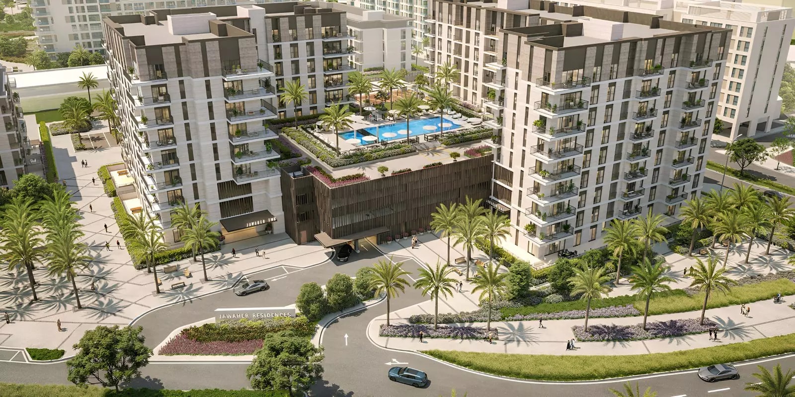 Impressie van Jawaher Residences, appartementen van Eagle Hills in Al Khan, Sharjah