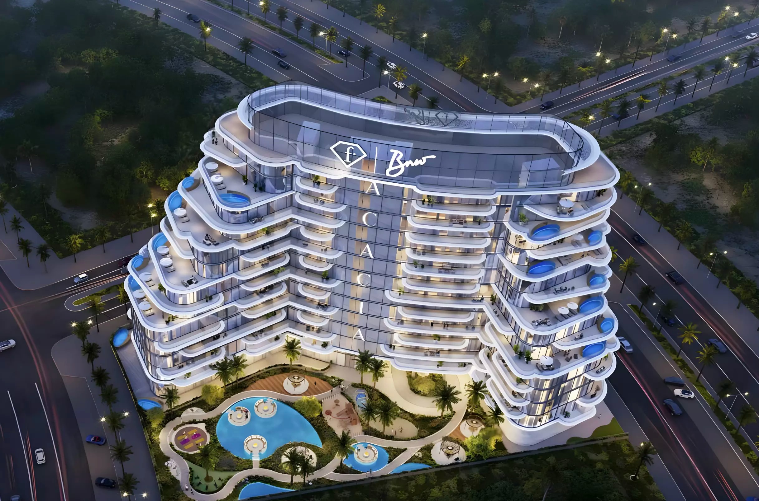 Impressie van Fashion TV Acacia, woningen van BNW Developments in Al Marjan Island, Ras Al Khaimah