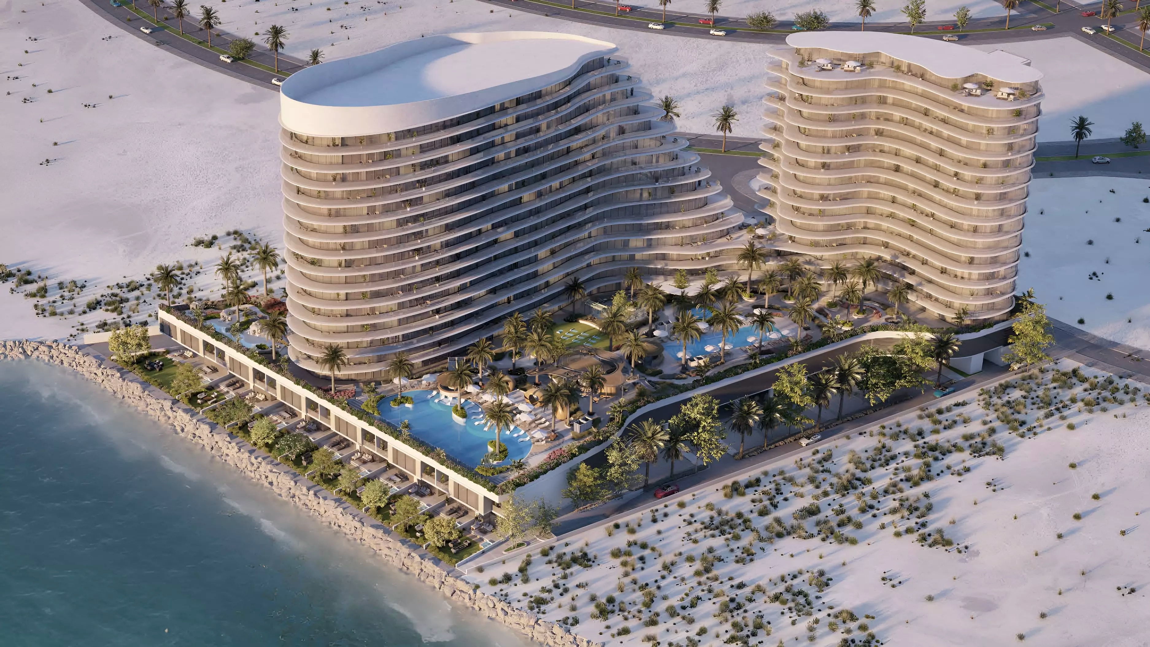 Impressie van The Beach Residences, woningen van Range Developments in Al Marjan Island, Ras Al Khaimah