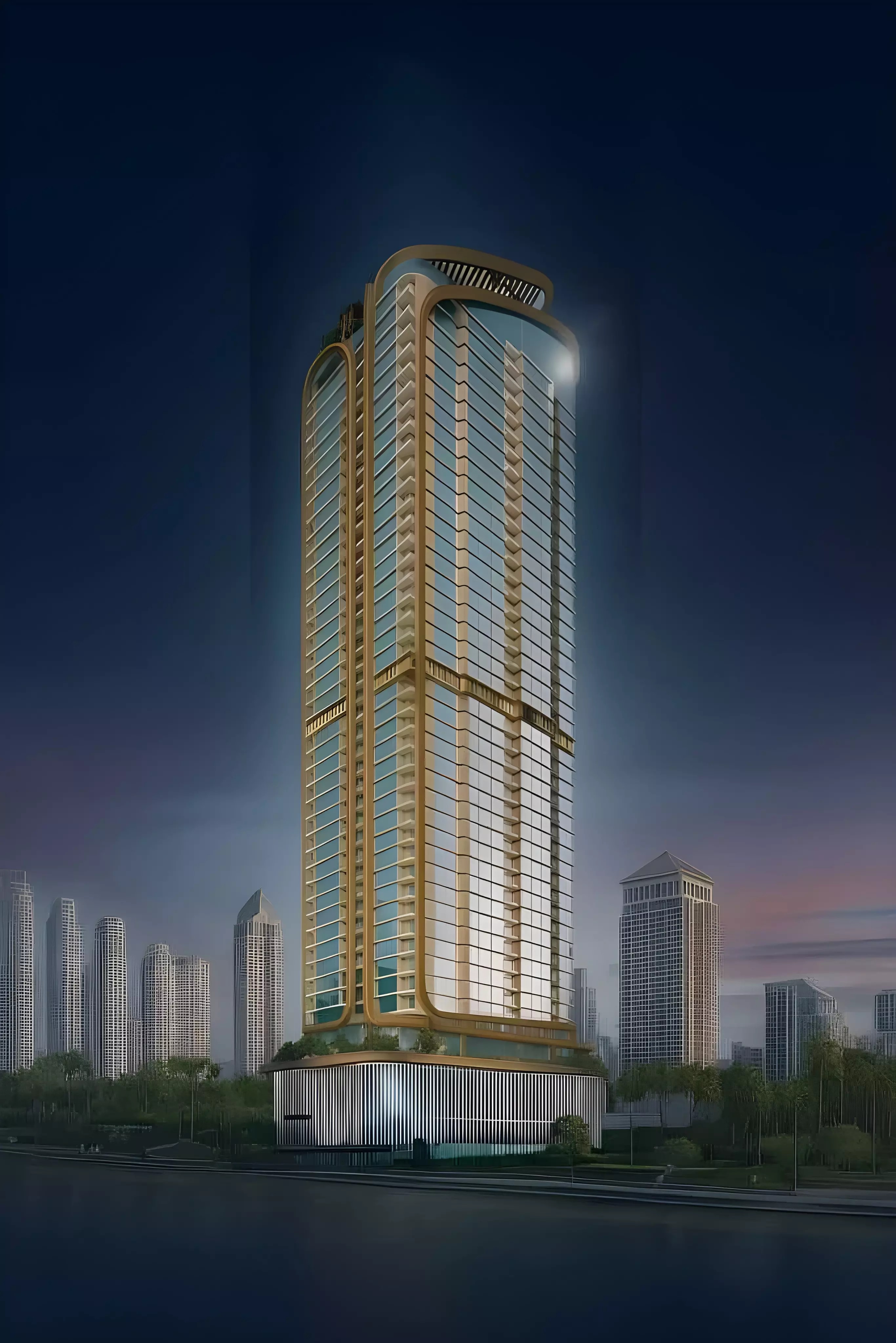 Impressie van Al Watan Tower, appartementen van KBH Development in Ajman Corniche Road, Ajman