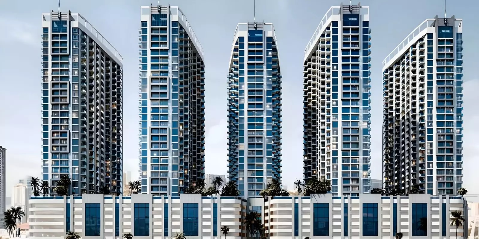 Impressie van Ajman Creek Towers, appartementen van GJ Real Estate in Al Rashidiya, Ajman