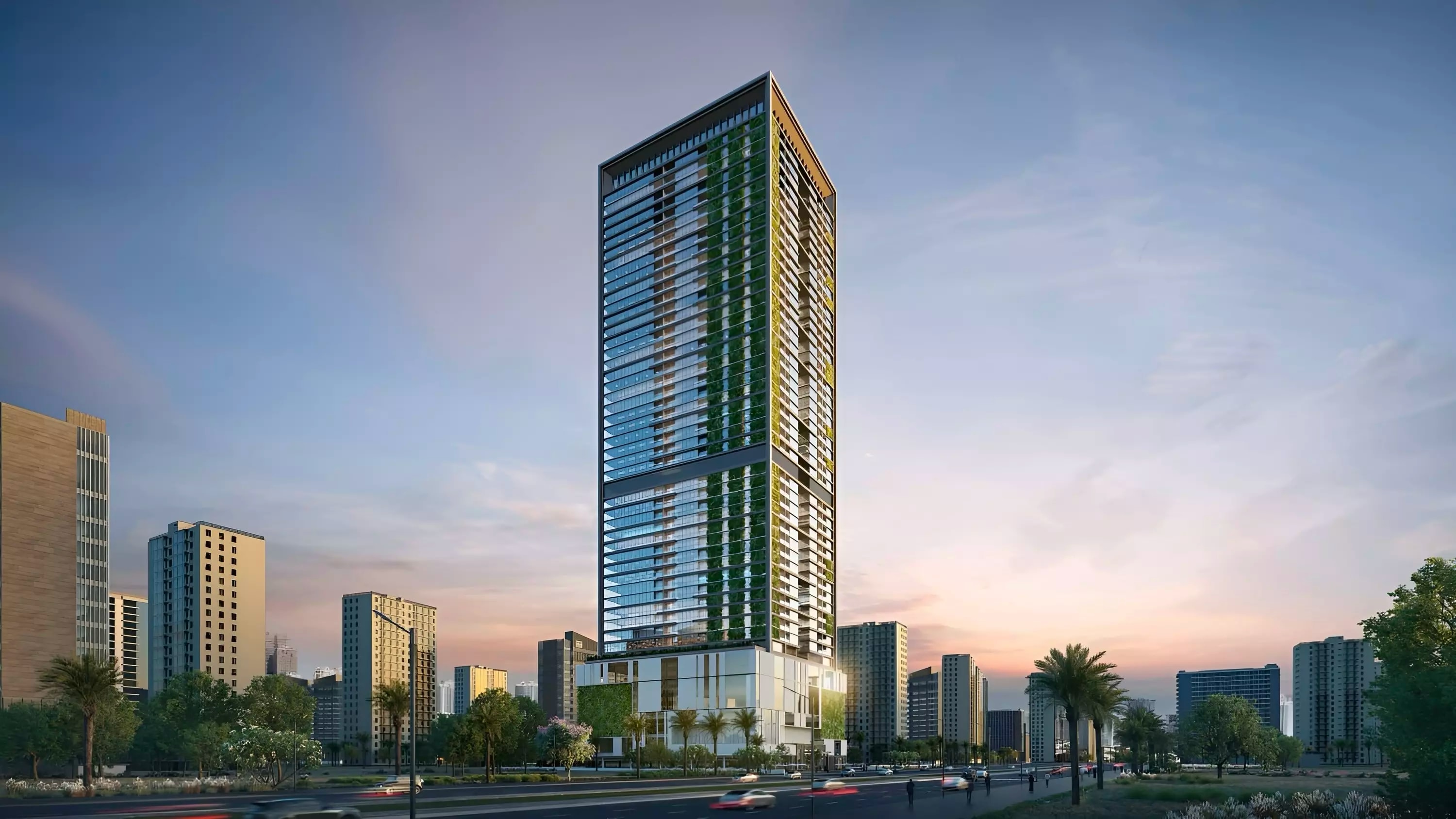 Impressie van Sky Gardens Tower, appartementen van GJ Real Estate in Al Amerah, Ajman