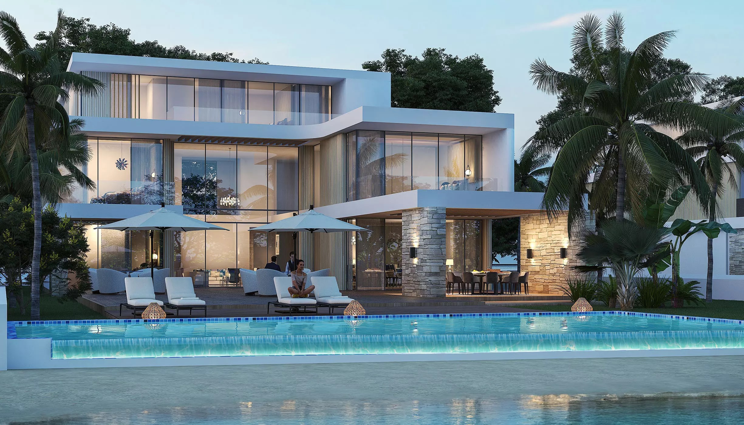 Impressie van Coral Beach Villas, villa's van Sobha Realty in Umm Al Quwain Marina, Umm Al Quwain