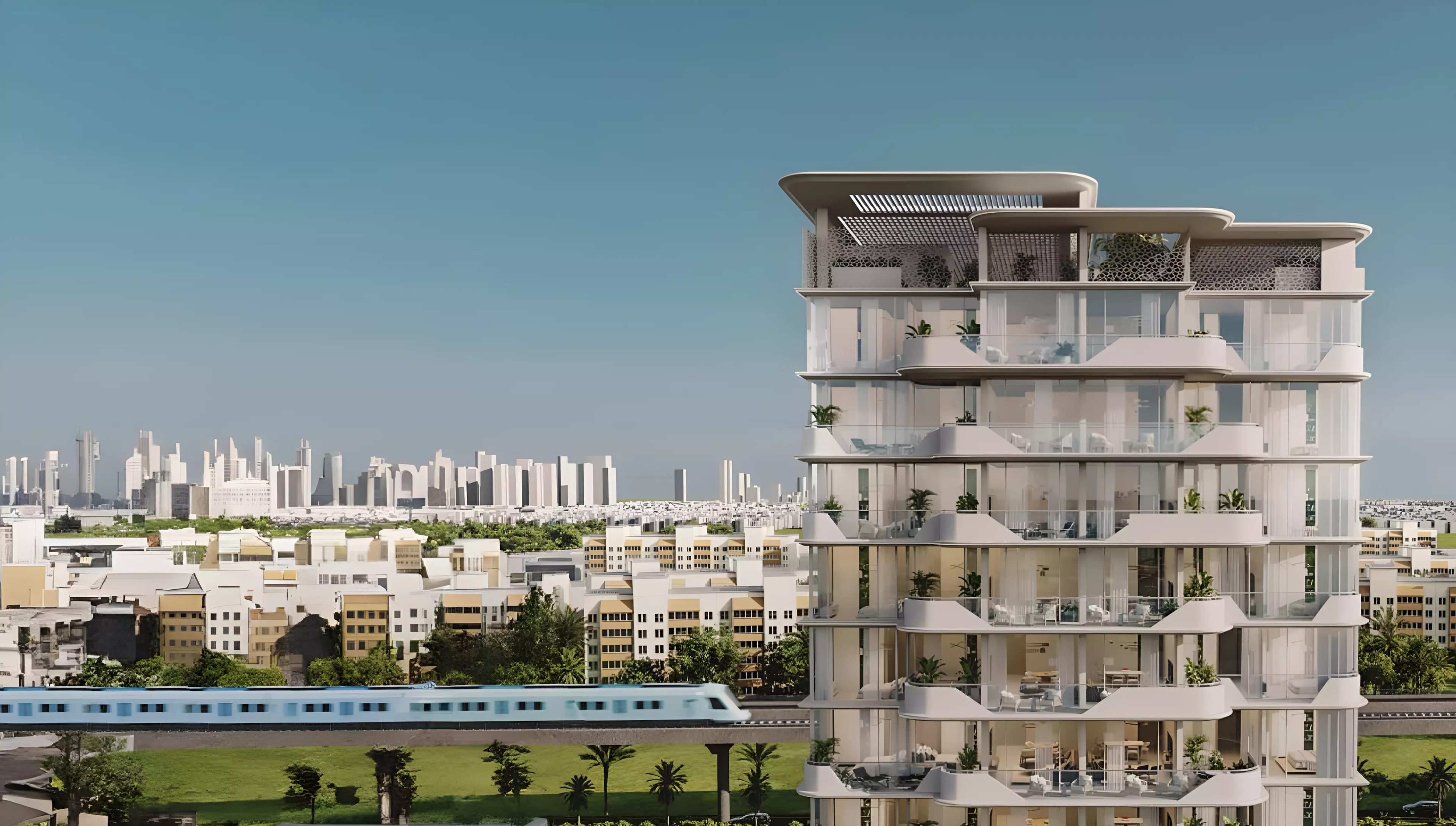 Impressie van Evora Residences, appartementen van Anax Developments in Al Furjan, Dubai