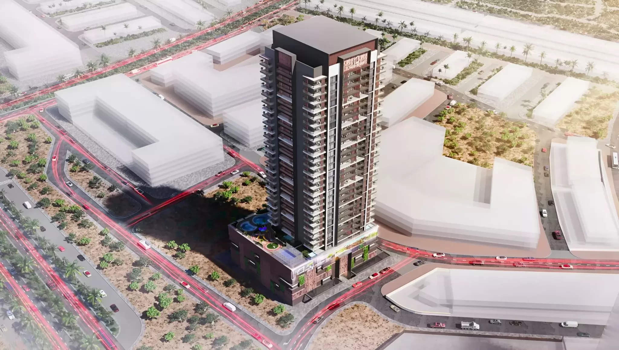 Impressie van Q Gardens Aliya, appartementen van AYS Property Development in Jumeirah Village Circle, Dubai