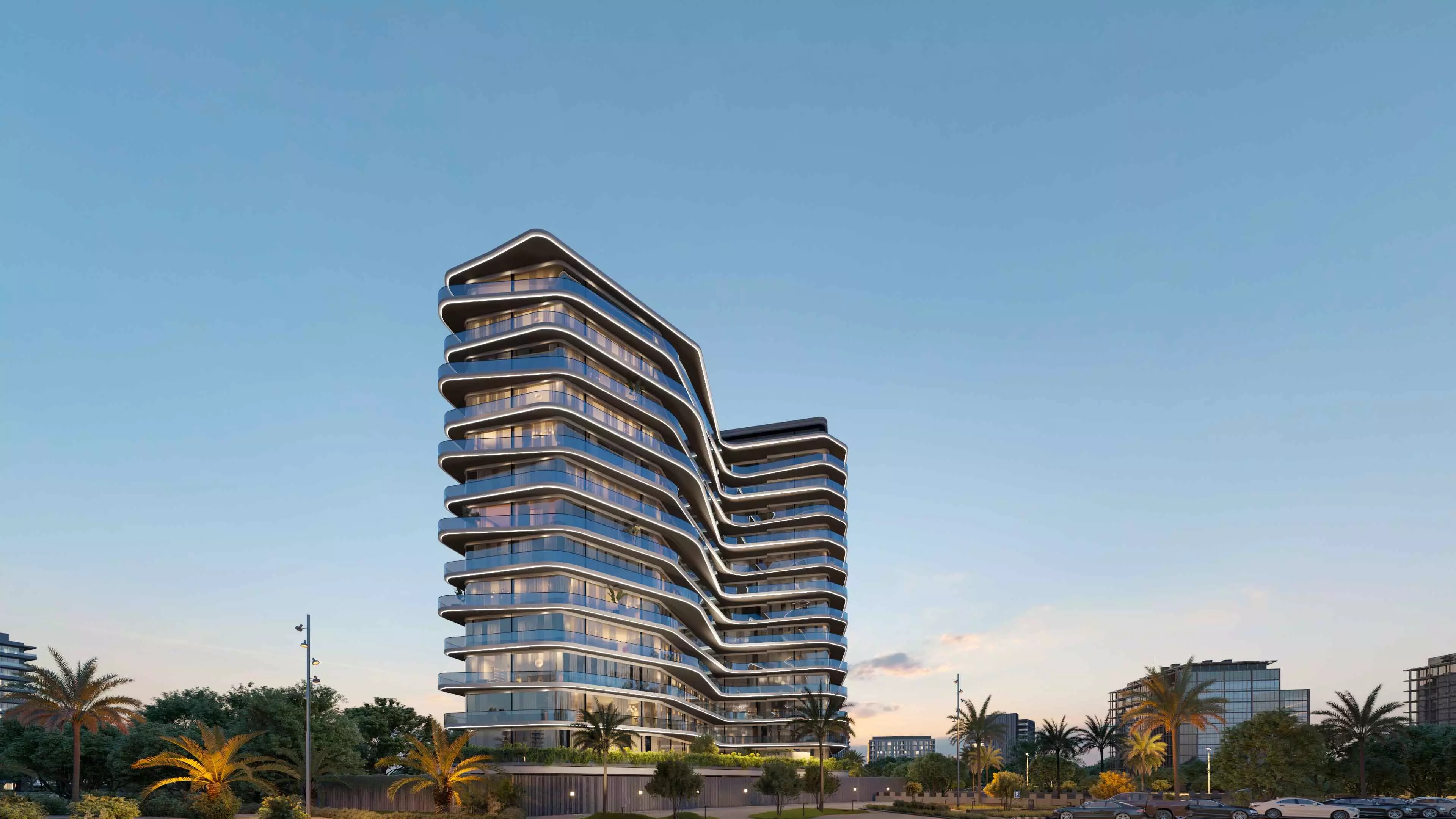 Impressie van Milos by Karma, appartementen van Karma Development in Dubai Land Residence Complex, Dubai
