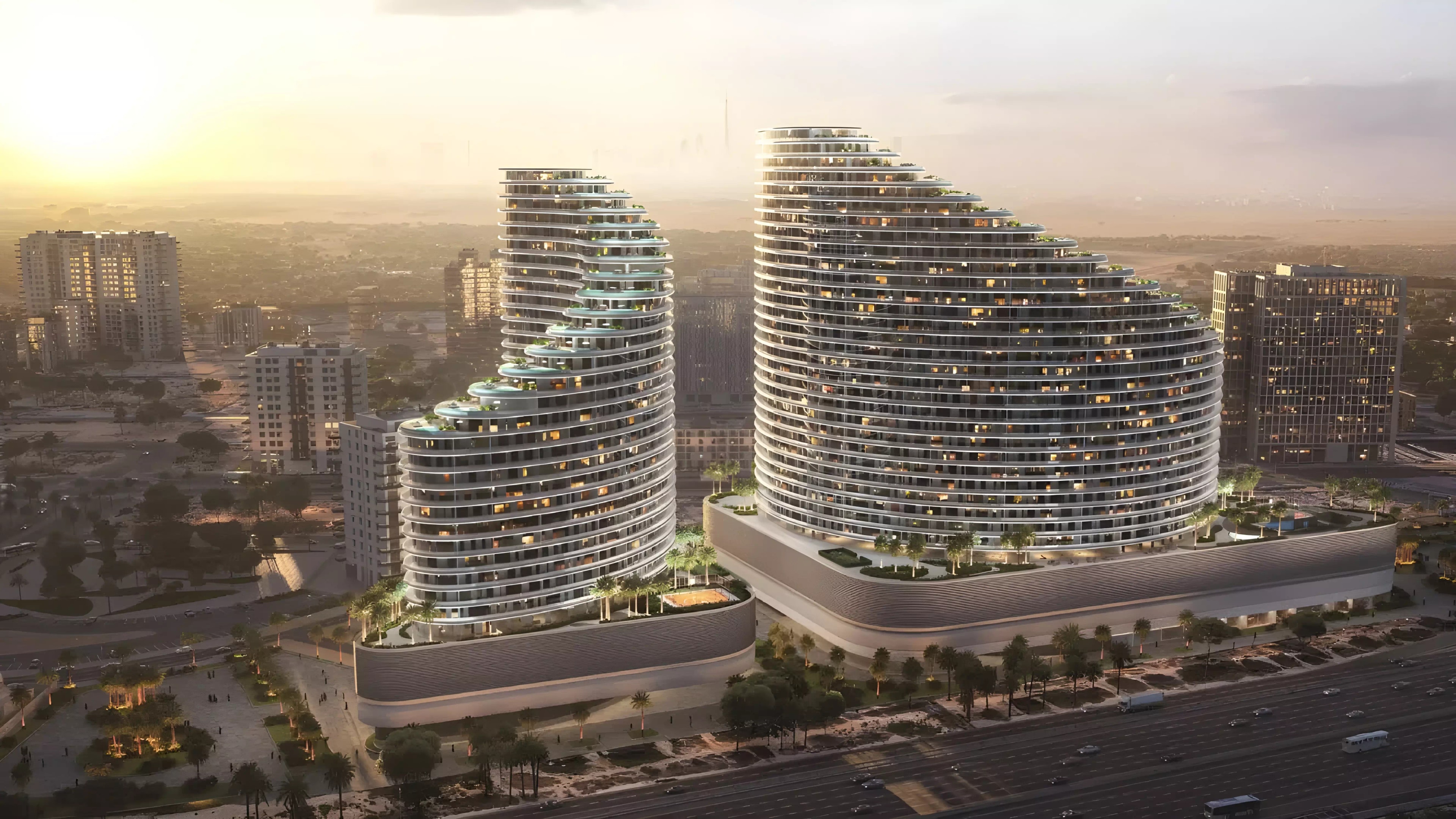 Impressie van Binghatti Skyflame, appartementen van Binghatti Developers in Majan, Dubai