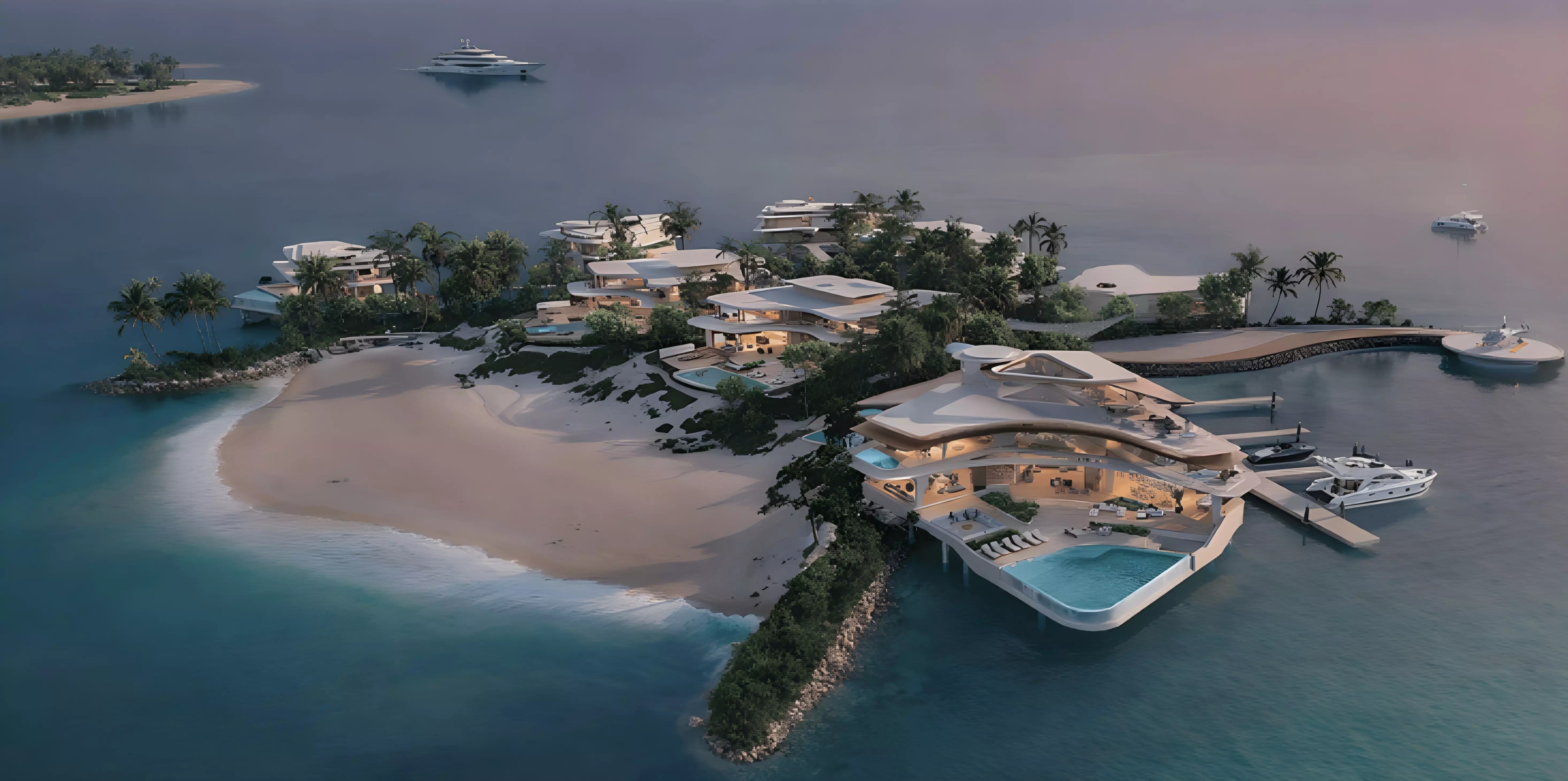 Impressie van Nami Island Villas, villa's van Nami Island Development in The World Islands, Dubai