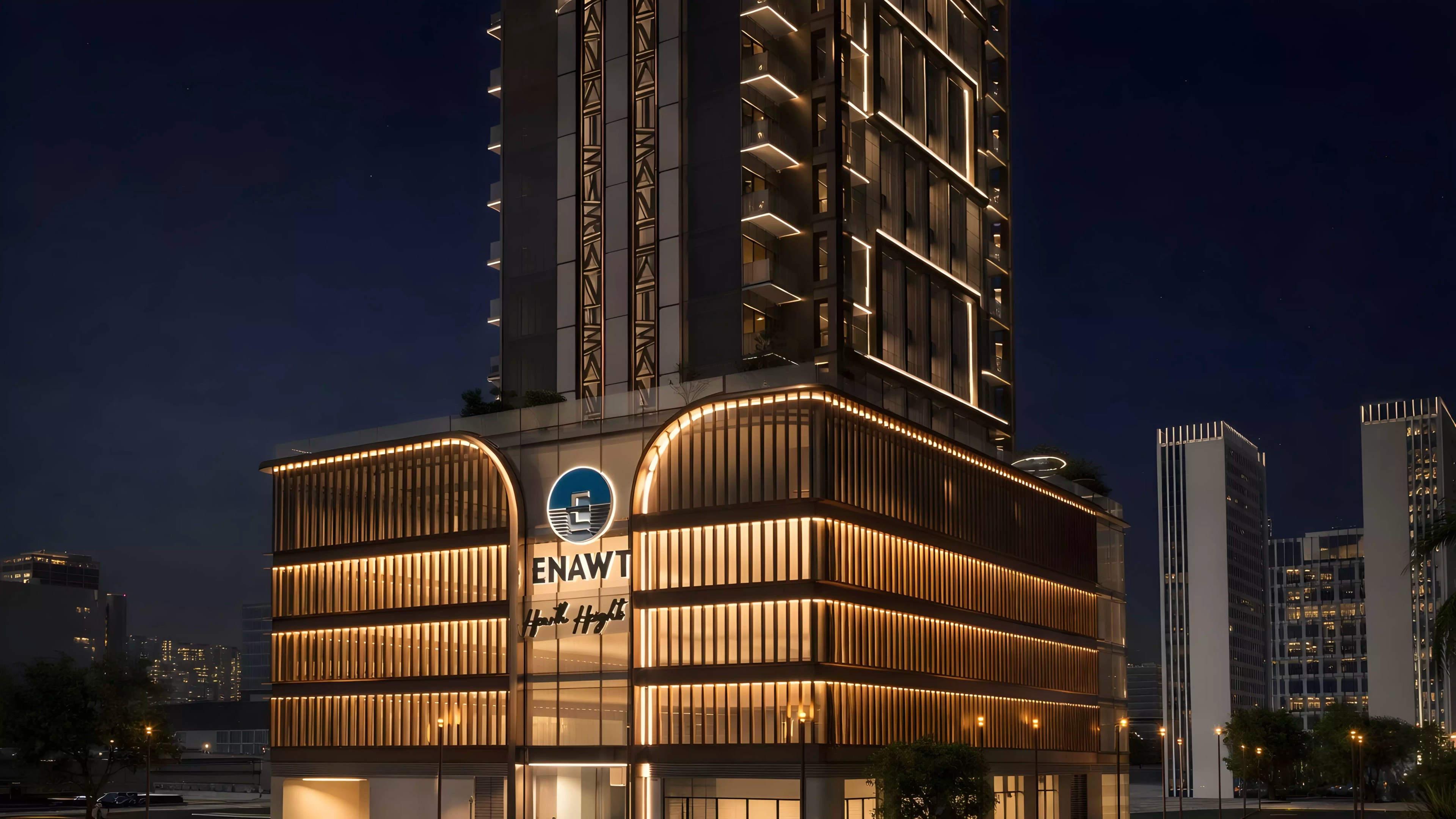 Impressie van Hearth Heights, appartementen van Enawt Real Estate Development in Jumeirah Village Circle, Dubai