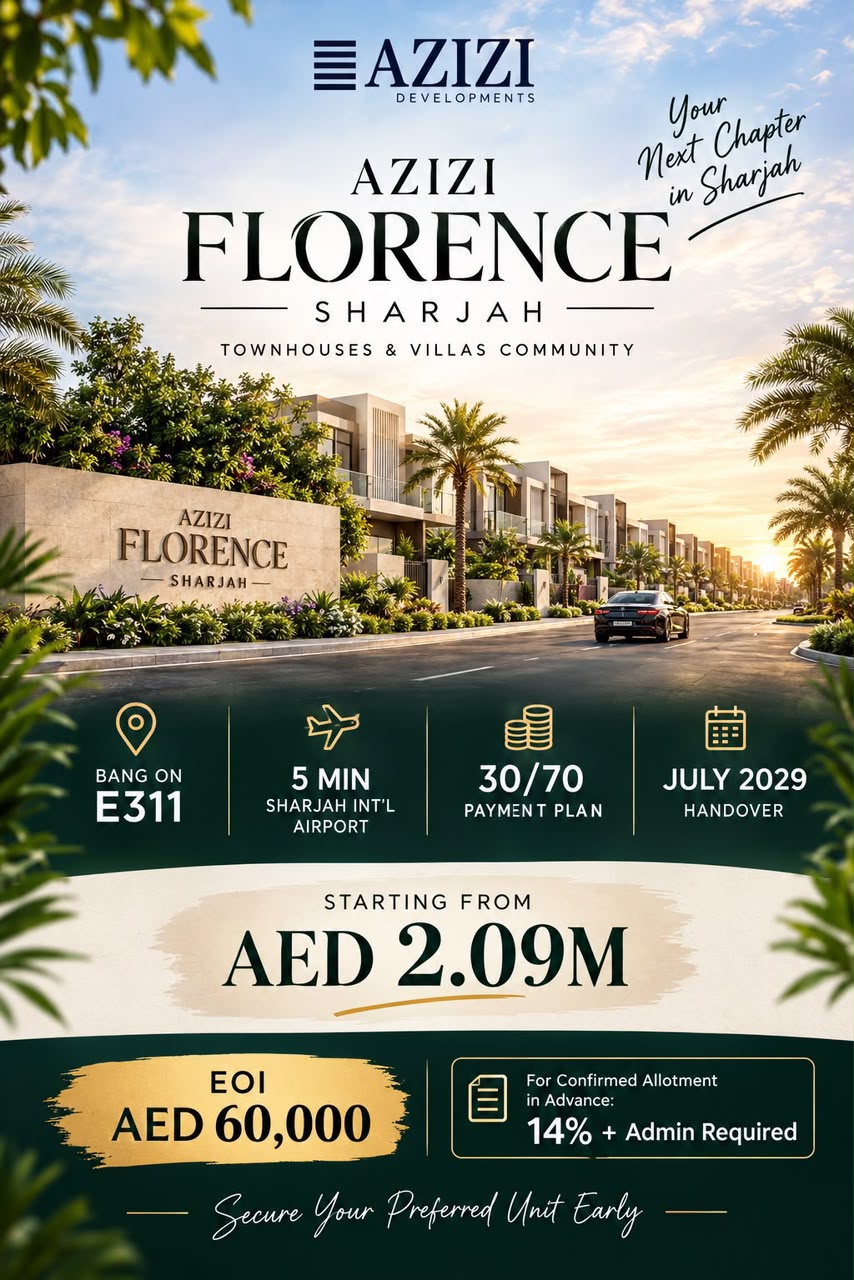 Azizi Florence townhouses launching 14 October