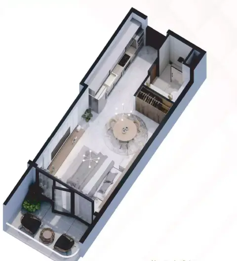 Plattegrond van Studio in Golden Woods Albab Views