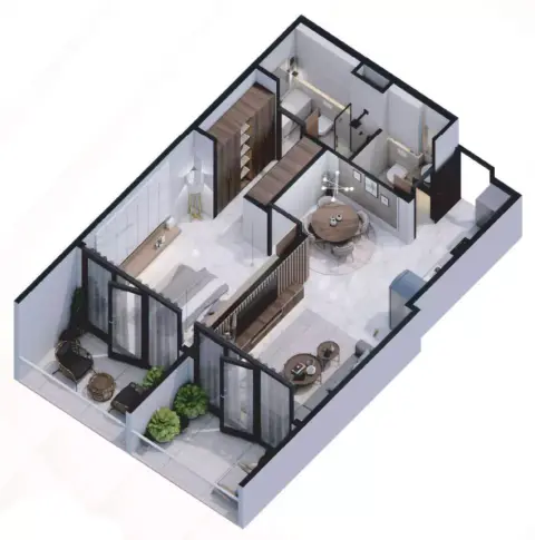 Plattegrond van 1 slaapkamer in Golden Woods Albab Views