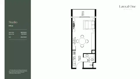 Plattegrond van Studio in Lateral One