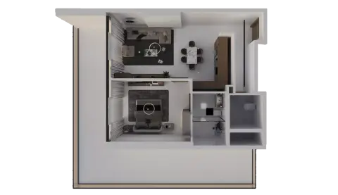 Plattegrond van 1 slaapkamer in AG Ark Tower