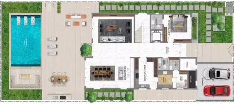 Plattegrond van 4 slaapkamers in Waterfront Villas by Alexander