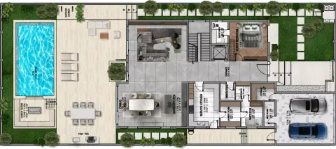 Plattegrond van 5 slaapkamers in Waterfront Villas by Alexander