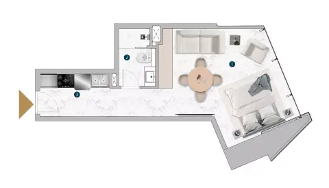 Plattegrond van Studio in Franck Muller Vanguard