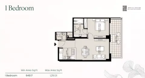 Plattegrond van 1 slaapkamer in Living Legends Phase 4