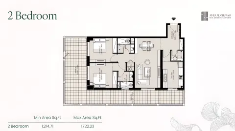 Plattegrond van 2 slaapkamers in Living Legends Phase 4