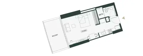Plattegrond van Studio in Binghatti Hills Phase 3 By Binghatti