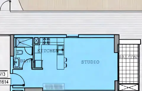 Plattegrond van Studio in The Vyne Residence