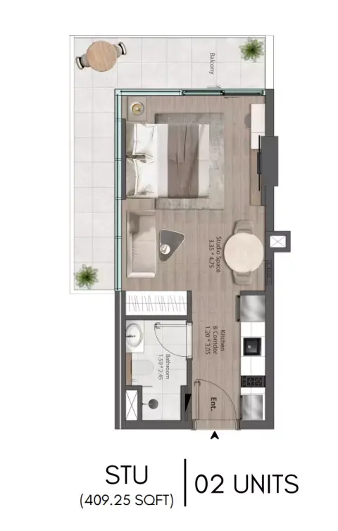 Plattegrond van Studio in The Harmony