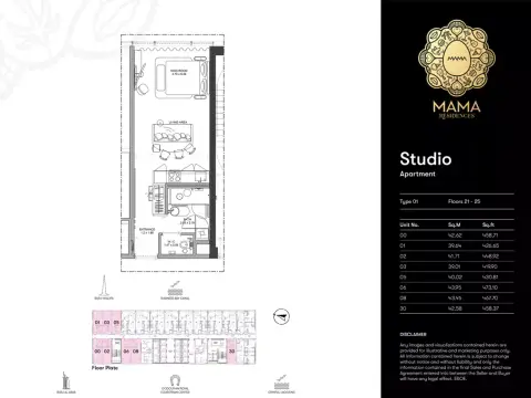 Plattegrond van Studio in Mama Shelter