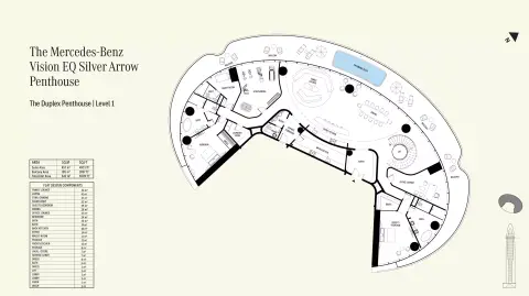 Plattegrond van 3 slaapkamers in Mercedes Benz Places by Binghatti