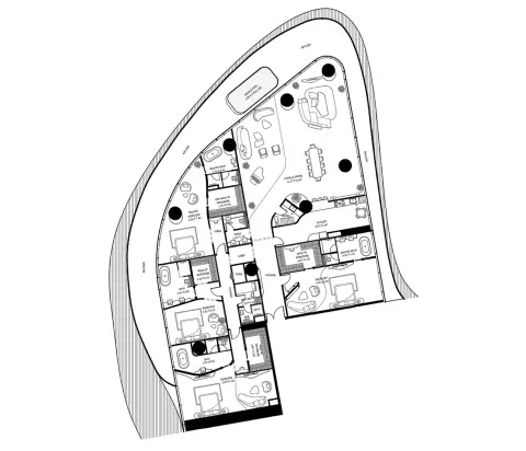 Plattegrond van 4 slaapkamers in Bugatti Residences By Binghatti