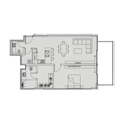 Plattegrond van 1 slaapkamer in The 100
